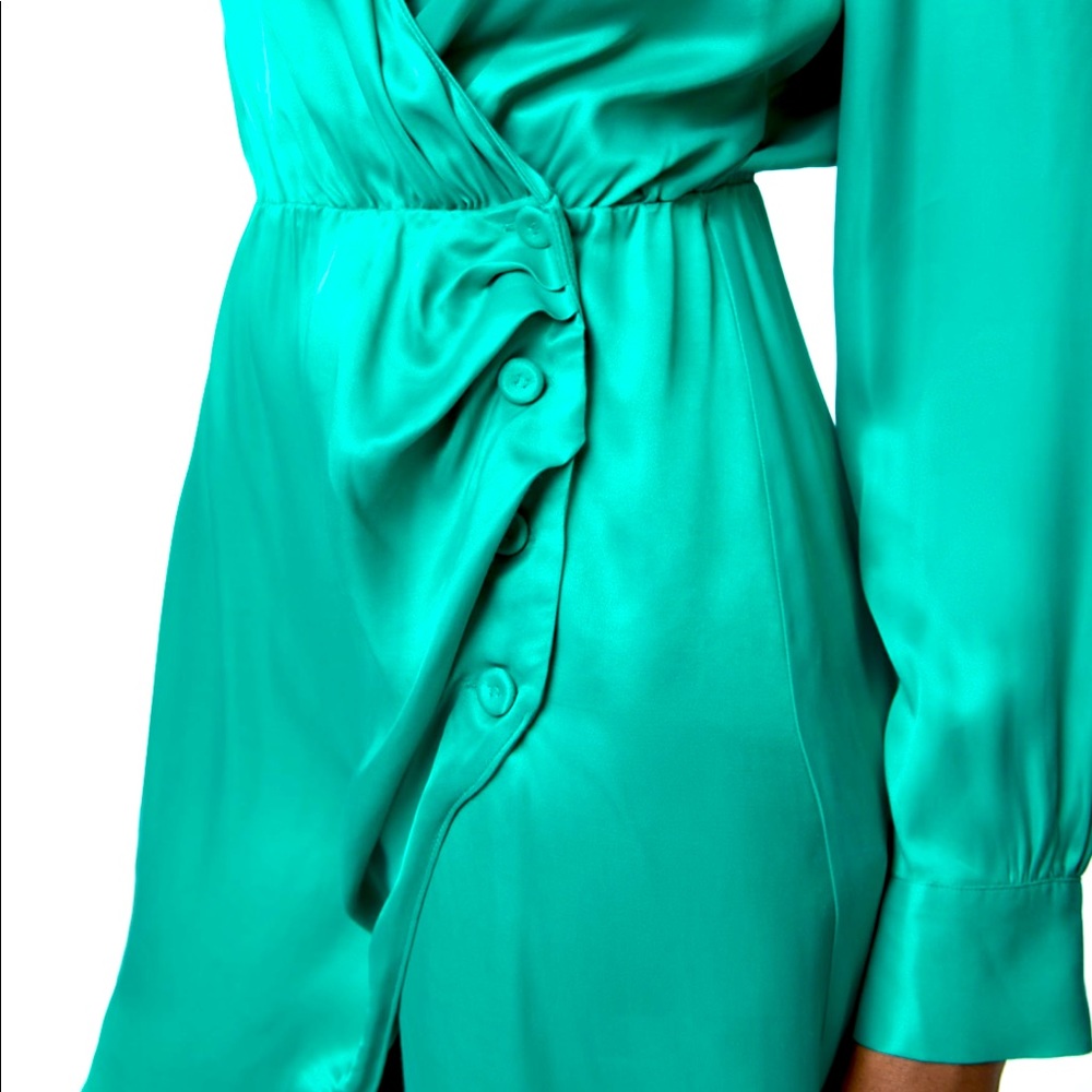 ZARA SATIN WRAPPED AND BUTTONS DRESS 🟡🟡BLOGGER FAV🟡🟡 - Picture 7 of 10